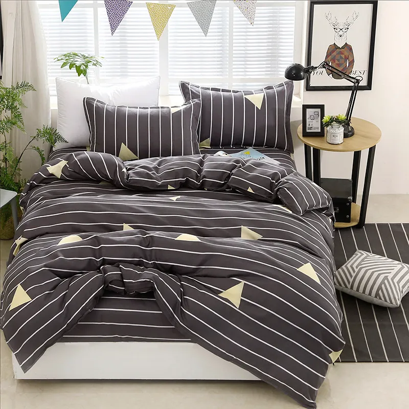 Geomtric Striped Leopard Skriv ut Sängkläder Modern Singel Double Queen King Duvet Cover Floral Bed Sheet Pillowcase Quilt Cover