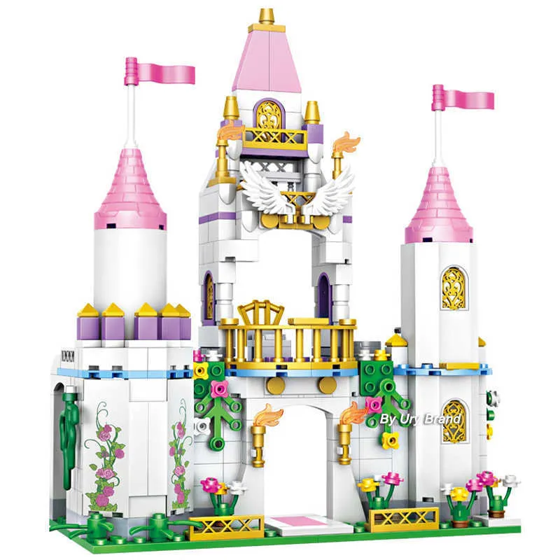 Ragazze Building Block Toy Friends Princess Castle Series House con 2 bambole Assemblaggio educativo Casa da gioco fai da te Regali bambini Q0624