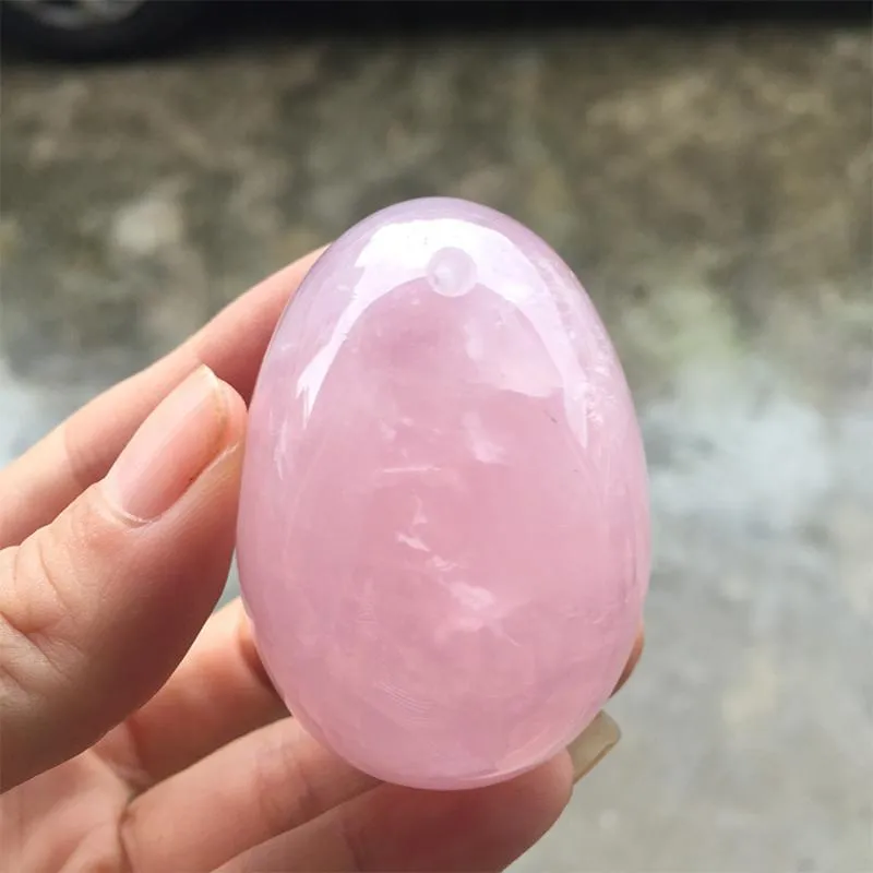 Decorative Objects & Figurines Drilled Jade Eggs Natural Rose Quartz Yoni Egg For Kegel Exercise Crystal Sphere Vaginal Ben Wa Bal212b