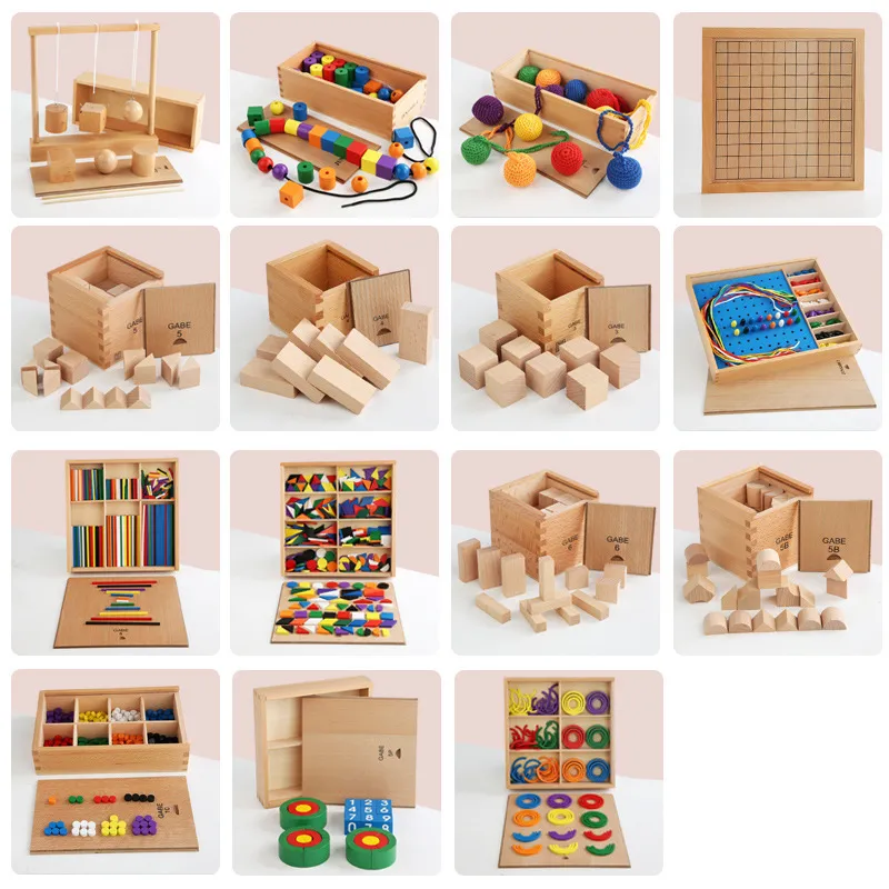 Деревянные игрушки Монтсори, деревянные головоломки 15 в 1 га, развивающие игрушки Froebel для детей, развивающие6588235271Z