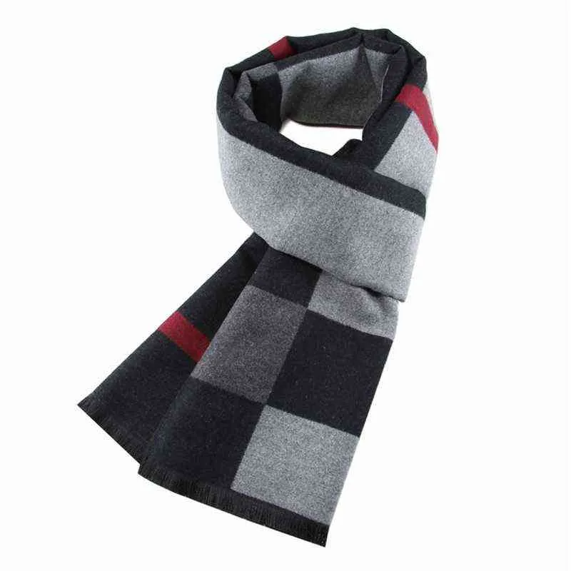 Hiver chaud écharpe hommes luxe Plaid cachemire écharpes et châles marque décontracté gland s homme affaires Tartan 211231