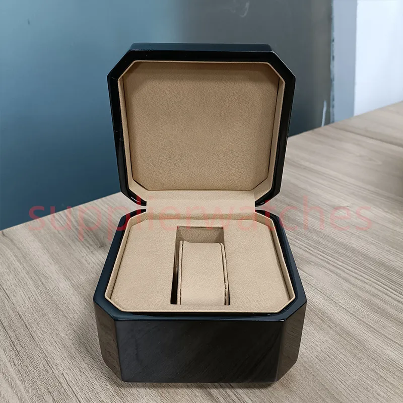 Hjd luxury High Cases Quality Black Box Plastic Ceramic Leather Material Manual Certificate Yellow Wood Outer Packaging Watches Ac224k