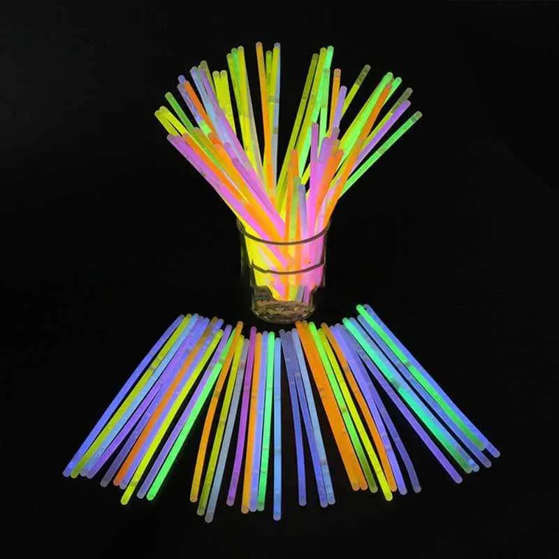 Dekoracja imprezowa pakiet fluorescencyjny światło blask kije bransoletki naszyjniki neon na ślub kolorowy kij255a