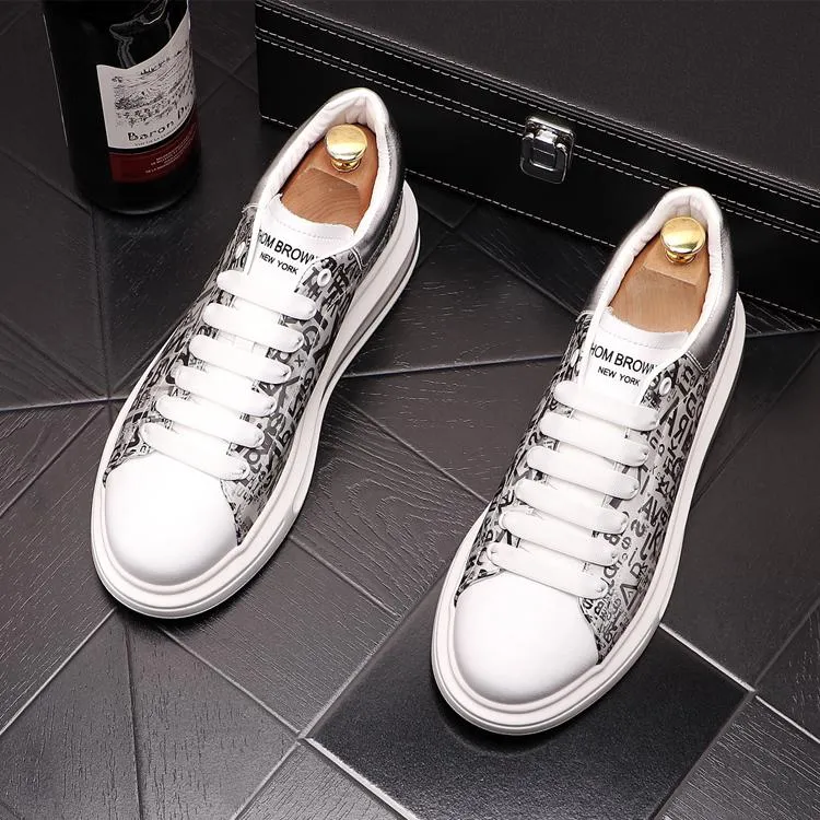 Mode Lace-up Business Bröllop Skor Lyxig designer Kvalitet Mens Walking Sneakers Vår Höst Casual Ankle Flats Loafers