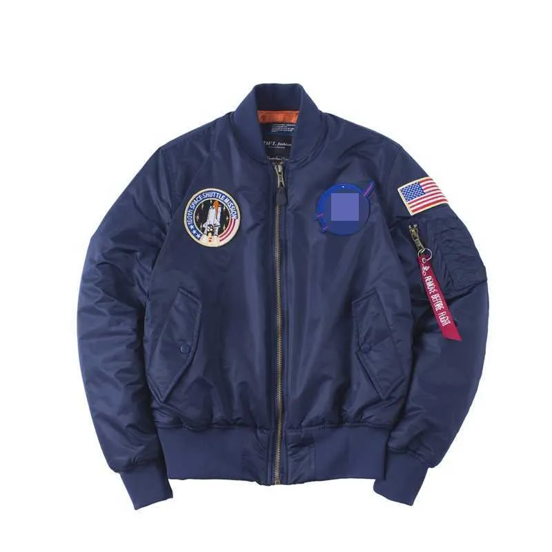 100th space shuttles mission patched winter space bomber flight jacket for men women X0710