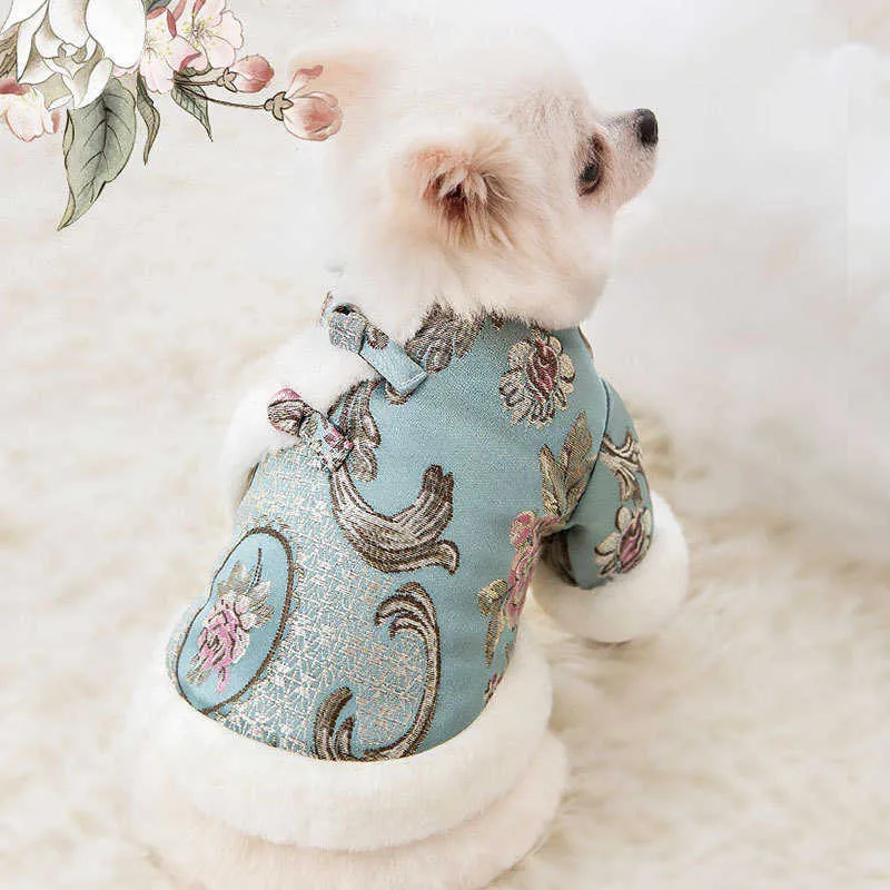 Anno Vestiti cani Festival di primavera cinese Cappotto cani Vestito di linguetta Gatto Cagnolino Cucciolo Costume cani di piccola taglia Abbigliamento animali Dropship 211007