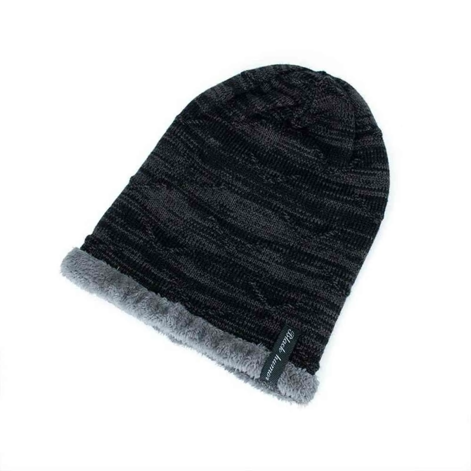 2021ファッションメンズの冬の帽子ニット黒い帽子秋の帽子の厚くて暖かくてボンネットの頭蓋骨の甘いニットビーニーコットンY21111