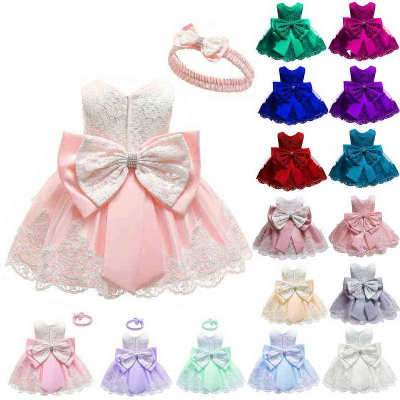 1-0-E8348-Baby Dress Lace Flower Christening Gown