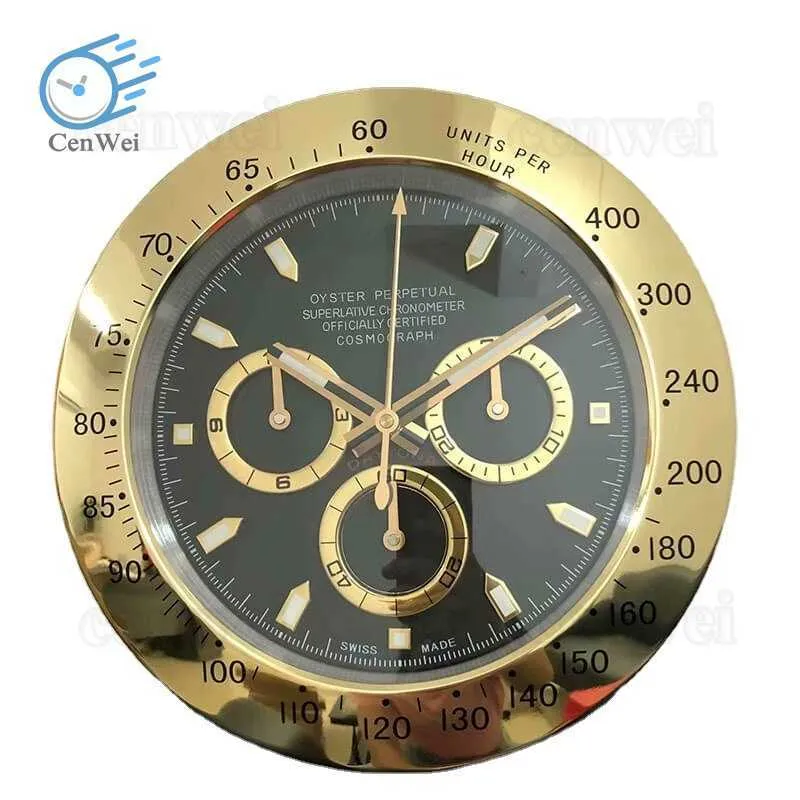 Luxus-Designer-Wanduhr, Uhren, Metallkunst, große Metall-Wanduhr, GMT, grüne Wanduhr X0726