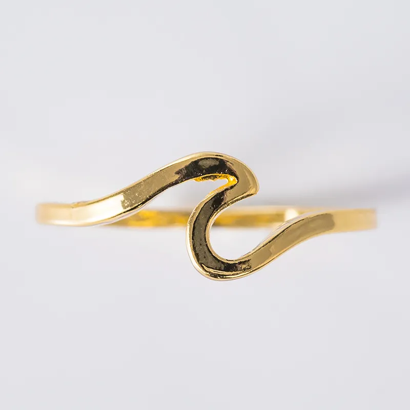 Anelli di onda del mare di design semplice alla moda Anello in lega da surf oceanico Anelli di gioielli con dito color oro rosa argento regalo surfista da donna