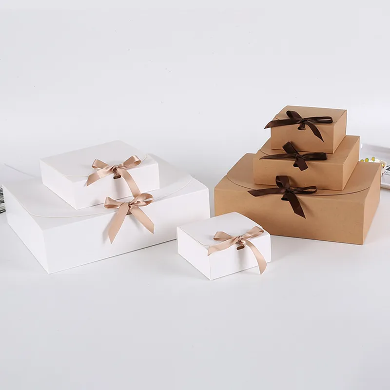 Arc Kraft papier boîte-cadeau emballage cuisson blanc gâteau boîte décor de noël 2021 mariage cadeau boîtes en carton çanta fête fournitures
