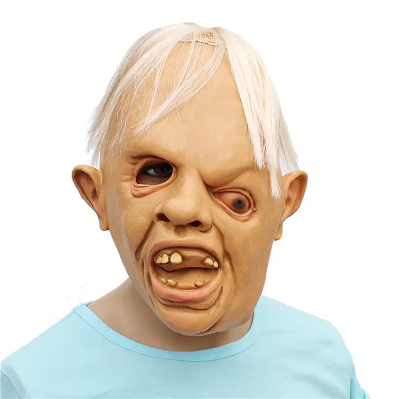 Halloween Full Head Mask Latex Scary Toothy One eyed person Mask Horror Creepy For Festival Party 40LY31 (3)