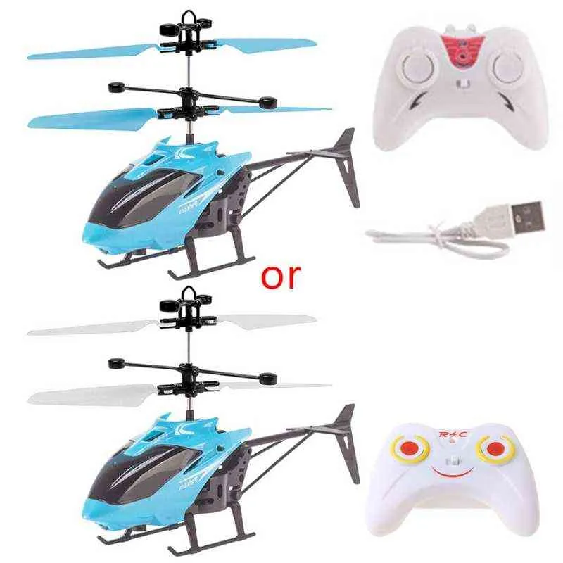 OOTDTY Hand Induction Remote Control Helicopter With Light Kid Toy Cool Boy Gift Drop 211104