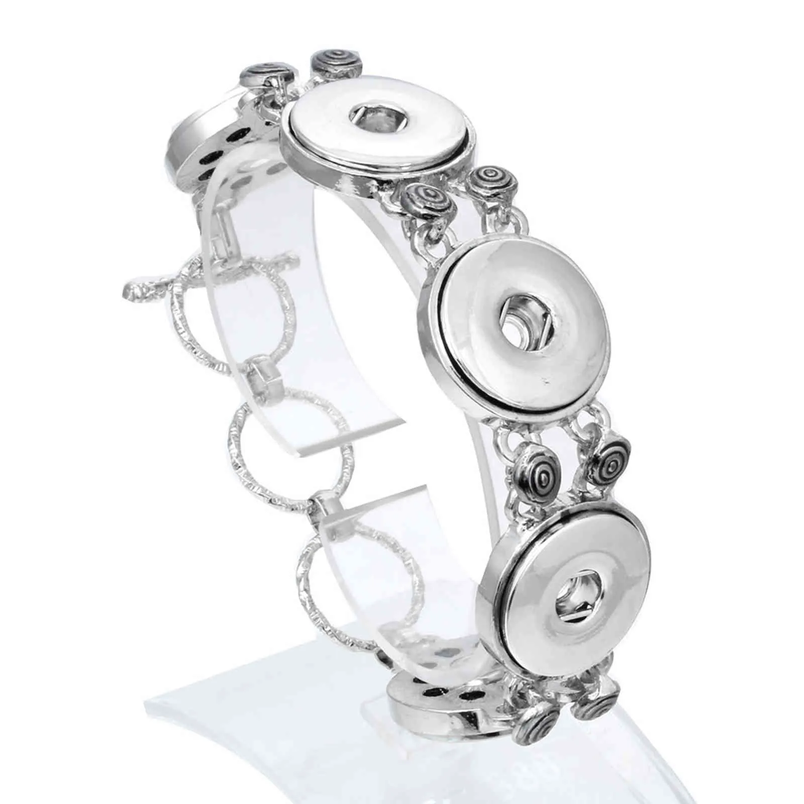 18mm snap -knapp smycken antik silver snaps armband legering pulseira för kvinnor herr diy snap knapparmband4102172