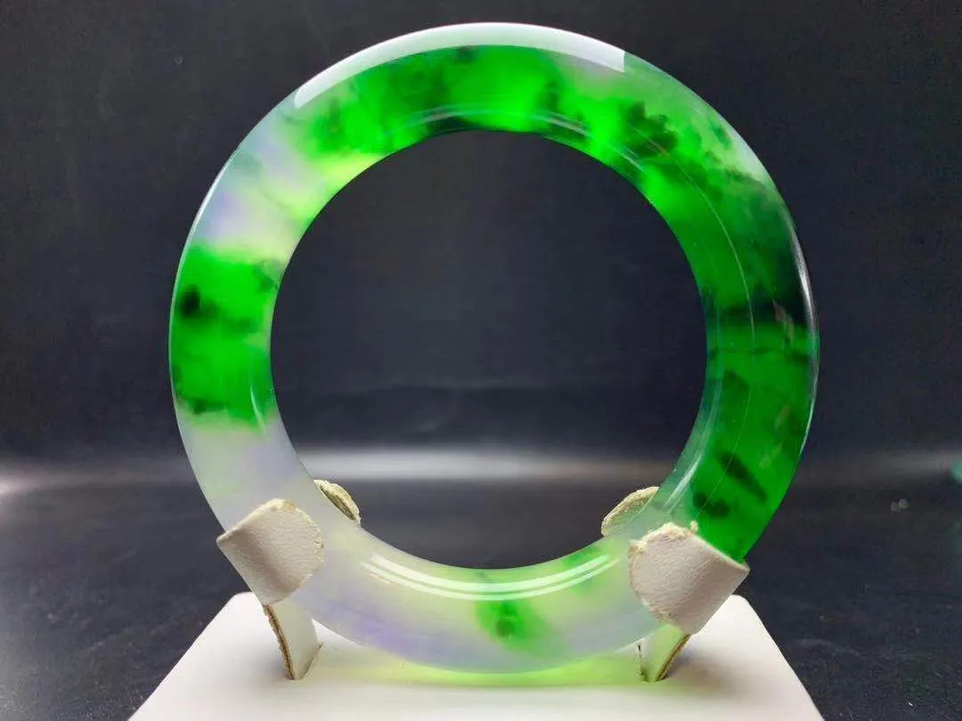 100% réel Myanmar Jade vert émeraude jade bracelets rond jade bracelet jadéite bracelets bracelets bijoux 259D