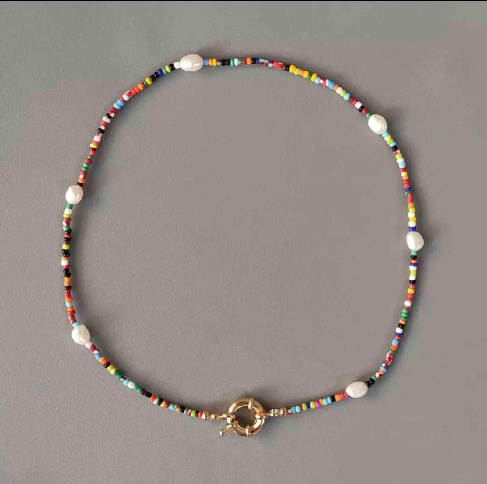 Chaîne de perles d'eau douce baroques faites à la main, griffes colorées bohème simples, bijoux en acier titane 316, accessoires