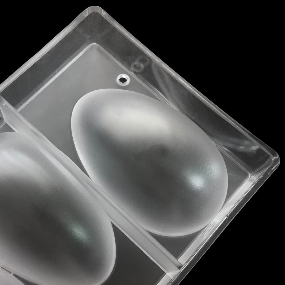 3D huevos de Pascua forma PC molde policarbonato grado alimenticio molde de chocolate caramelo para hornear pastelería gelatina herramienta Y200618242p