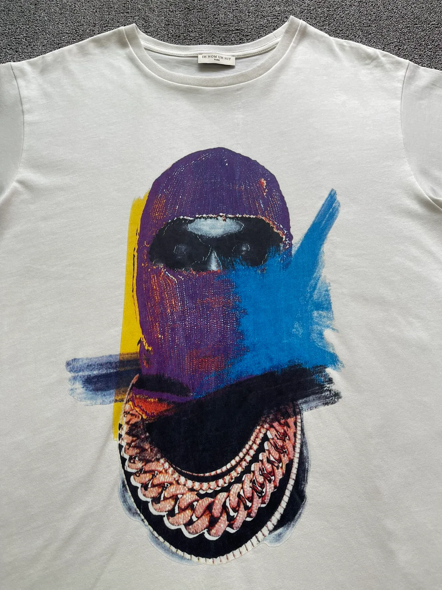 Casual Imprimir Manga Curta t - shirts Mascarando Homens Mulheres de Alta Qualidade Colorido Graffiti Máscara Homem Tee Tops