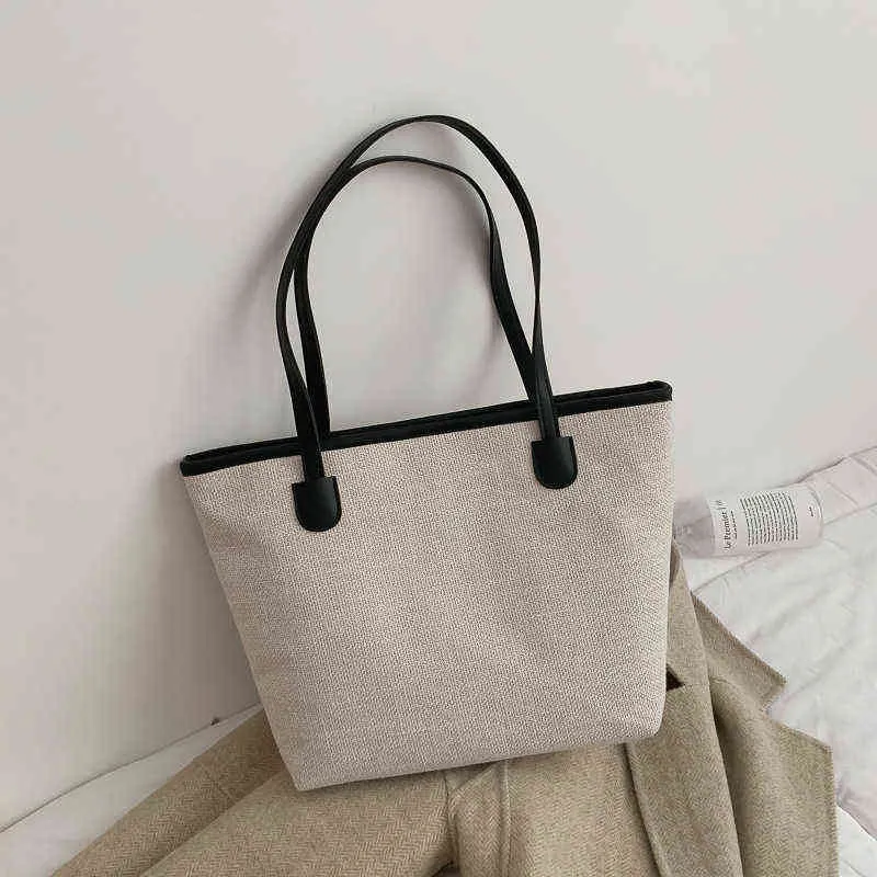 Shopping Bags Korean Fashion Tote Bag With Zipper Simple OL Style Shoulder Bag For Women 2020 New Hand Bag Woman Messenger Bags Bolsa Mujer 220310