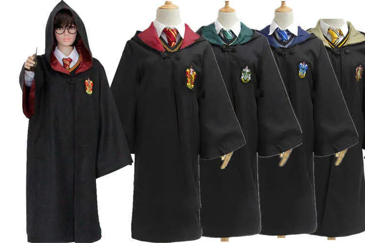 Adultos Kids Halloween Mujeres Magos Magia Tente de la escuela Tada de uniforme Wizard Witch Granger Disfraz Y08272439174