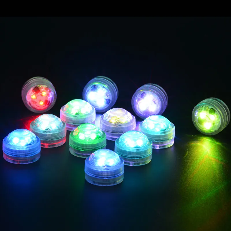 Luci LED sommergibili Luce subacquea RGB impermeabile l'illuminazione del tè di nozze Vasca Stagno Piscina Vasca da bagno Acquario Vaso feste Deco227Q