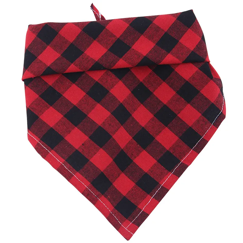 Decorazioni natalizie Sciarpa triangolare animali Cucciolo Sciarpe di cotone Bavaglino Grid Bandana cani Piccoli cani di taglia media Bavaglini Regali di Natale BH5285 WLY