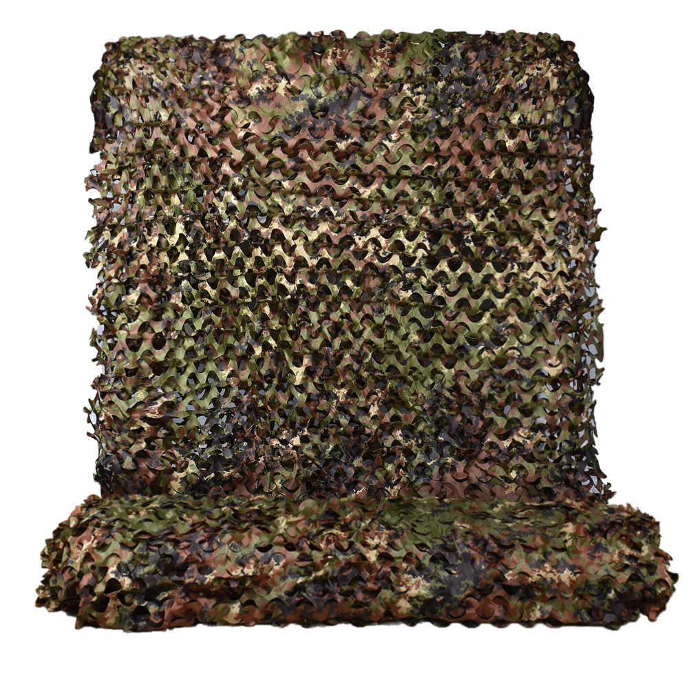 Camouflage Net 2 * 2 3 4 5 6 7 8 10 Mesh Camo Netting Camouflage Shade Awning Bulk Roll Jakt Solskydd Camping Fotografera Jakt Y0706