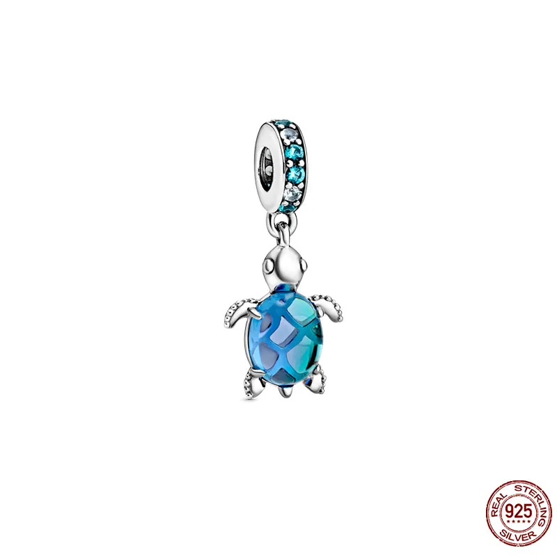 Ciondolo in argento sterling 100% 925 Gatto blu Topolino giallo Charm Bead Fit Pandora Bracciale Collana Gioielli da donna