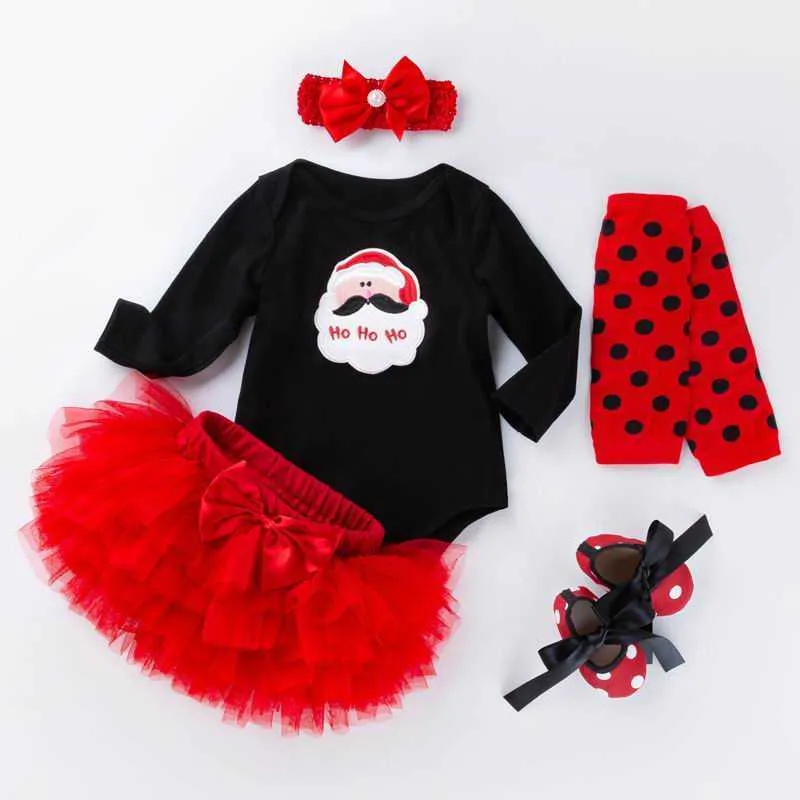 Baby Mädchen Geburtstag Sets Strampler Body + TUTU Rock + Socken + Schuhe + Stirnband Baumwolle 5 stücke Outfits geboren Kleidung YK021 210610