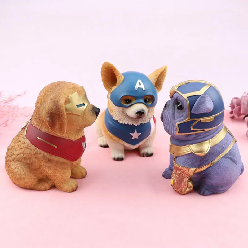 Азрима Corgi Pet Ornament Копилка Банка Симпатичные Животные Украшения Подарок Автомобиль Интерьер Смола Собака Ремесло фея Сад Декор