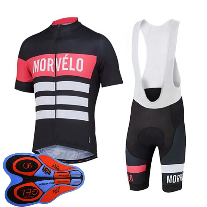 2021 Nouvelle équipe Morvelo Cyclisme Manches courtes Jersey Cuissard Ensembles Whole 9D Gel Pad Top Marque Qualité Vélo Sportwear Y2182405248H