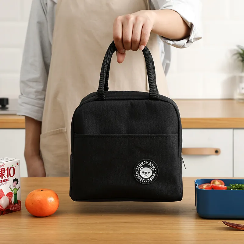Idź do pracy z pudełkami lunchowymi Folia izolowane torby przenośne pogrubione proste modne torba na lunch
