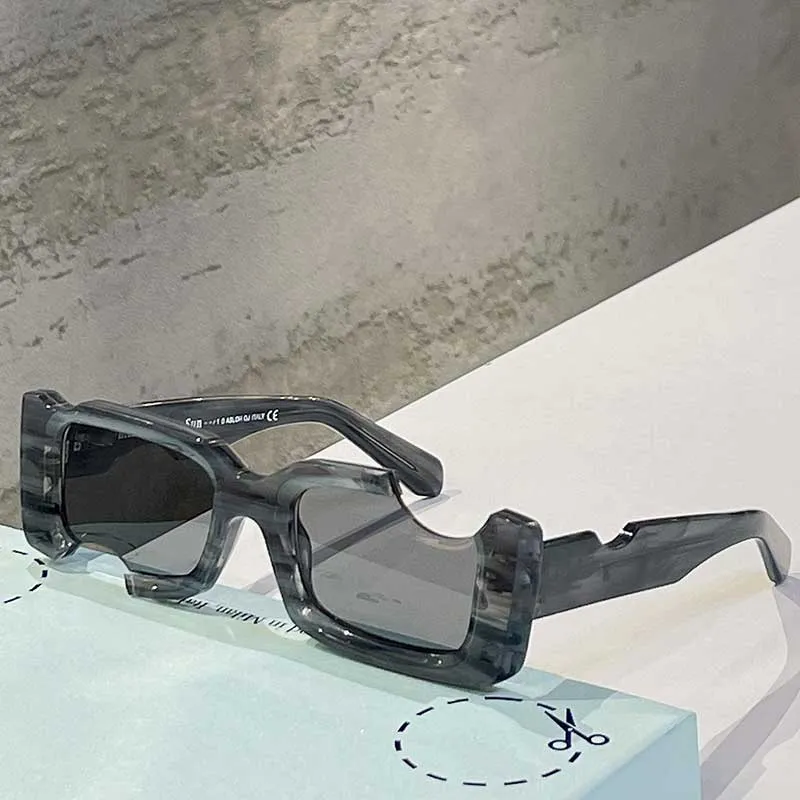 Moda classica quadrata OW40006 Occhiali da sole con montatura in policarbonato e montatura con tacca 40006 occhiali da sole da donna o da donna bianchi con o225Z