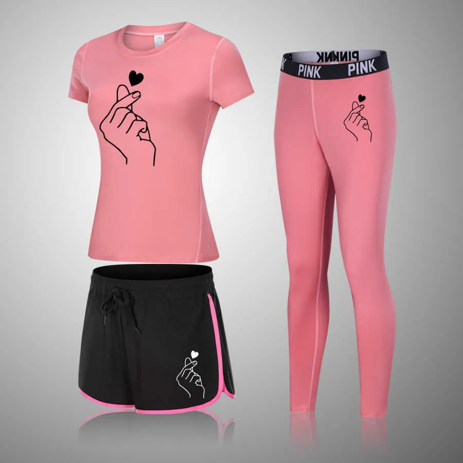 Abbigliamento sportivo da donna di marca Set da yoga Fitness Abbigliamento da palestra Running Tennis t-shirt Leggings Jogging Allenamento Tuta sportiva 210802