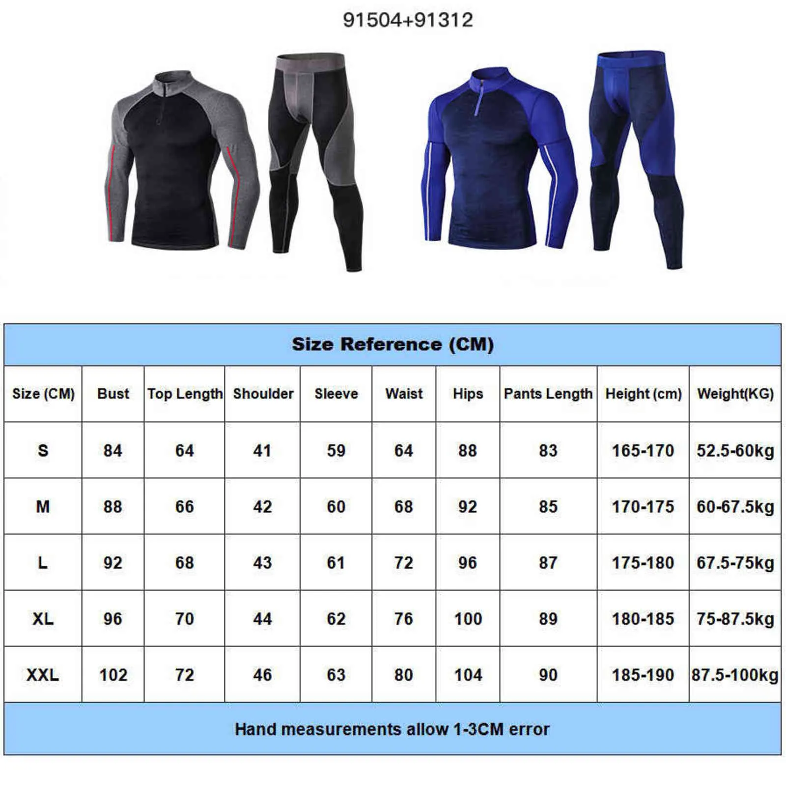 Fanceey Hoher Kragen Winter Thermo-Unterwäsche Männer Lange Unterhosen Männer Rashgard Hemd Leggings Warme Sport Kompressionsunterwäsche Thermo 211105