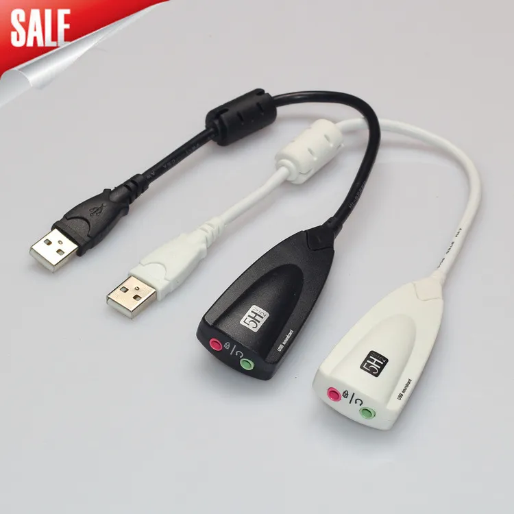 5HV2 외부 USB 사운드 카드 7.1 채널 USB에서 3D CH 가상 채널 사운드 트랙 오디오 어댑터 용 컴퓨터 데스크탑 노트북