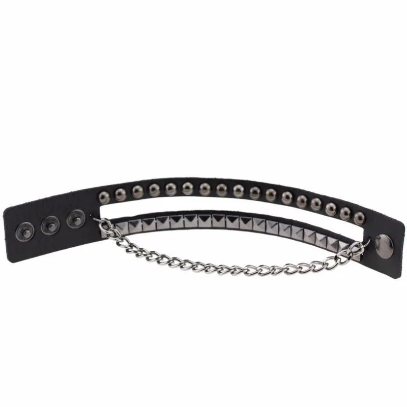 Charme pulseiras 2021 moda multicamadas rock spikes rebite correntes gótico punk largo manguito pulseira de couro pulseira para mulheres homens jewe253a