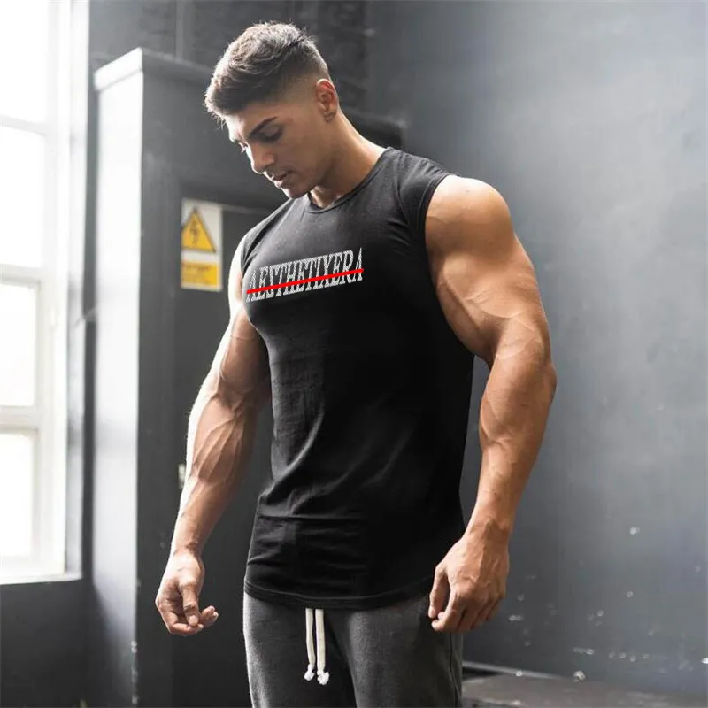 Mens Compression Sleeveless Shirt Summer Bodybuilding Gyms Vest Fitness Clothing Tights Tank Tops Cotton Muscle Undershirt 210308