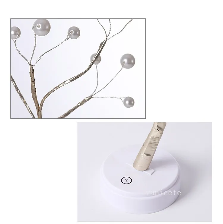 Lámpara de árbol de perlas Árbol luminiscente LED color árbol de navidad decoración patio paisaje Interruptor táctil Por mar T2I52668