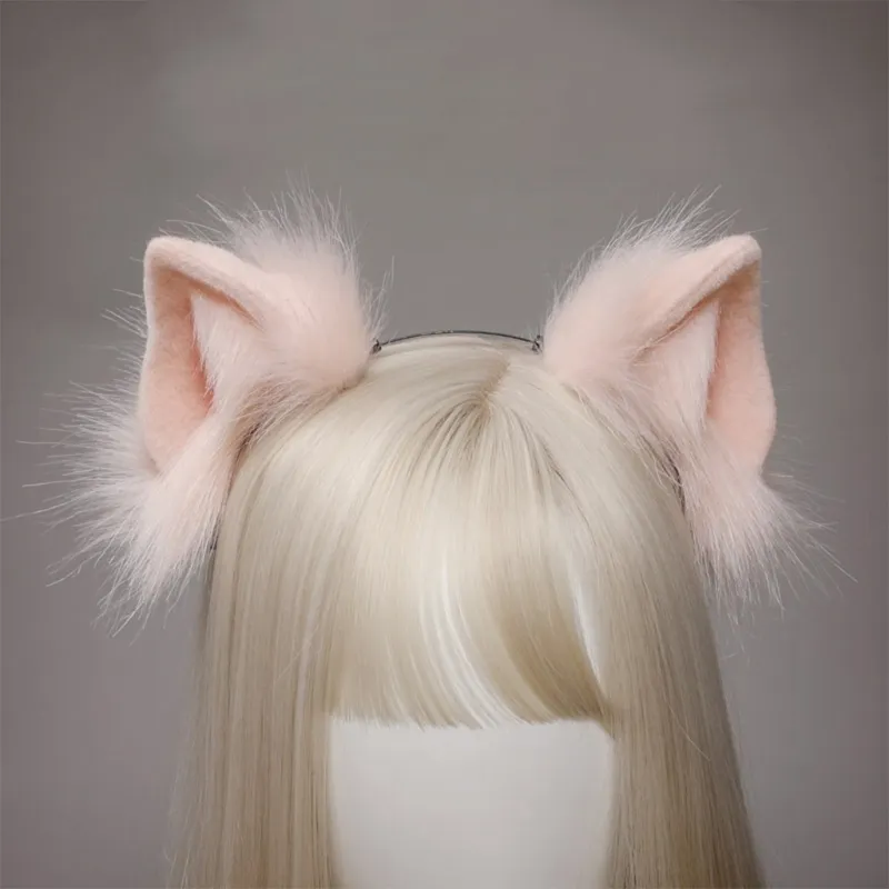 Animale adorabile Pelliccia sintetica Orecchie di lupo Fascia Realistico Peloso y Cerchio capelli Lolita Anime Masquerade Costume cosplay6450007