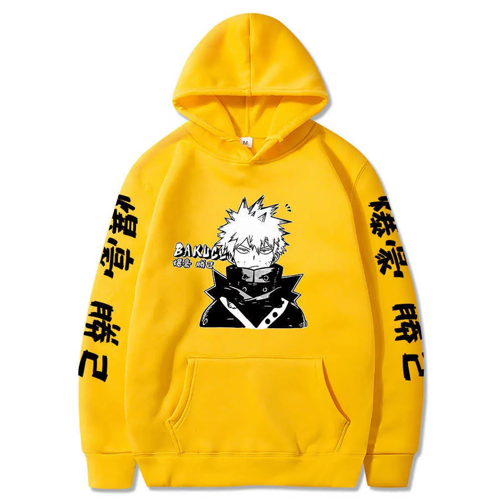 Hombres Sudadera con capucha My Hero Academia Sudadera Mujer Bakugou Manga Anime japonés Sudadera con capucha Ropa para hombre Abrigos de invierno H0910