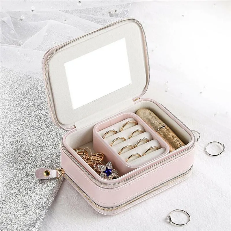 Bathroom Storage & Organization Leather Jewelry Box Organizer Necklace Bracelet Earring Case Holder Gift Portable Travel Ornament277y