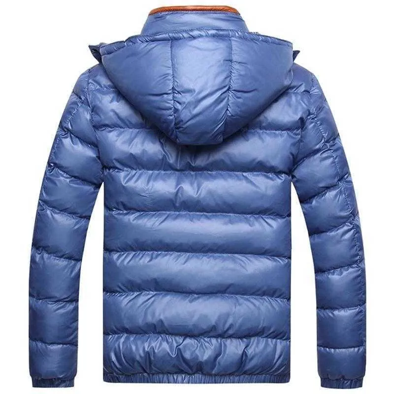 Plus Size Męskie Wiatroodporny Puffer Hoodie Coat Winter Cieplejsza pikowana wyściełana kurtka Topy 211008