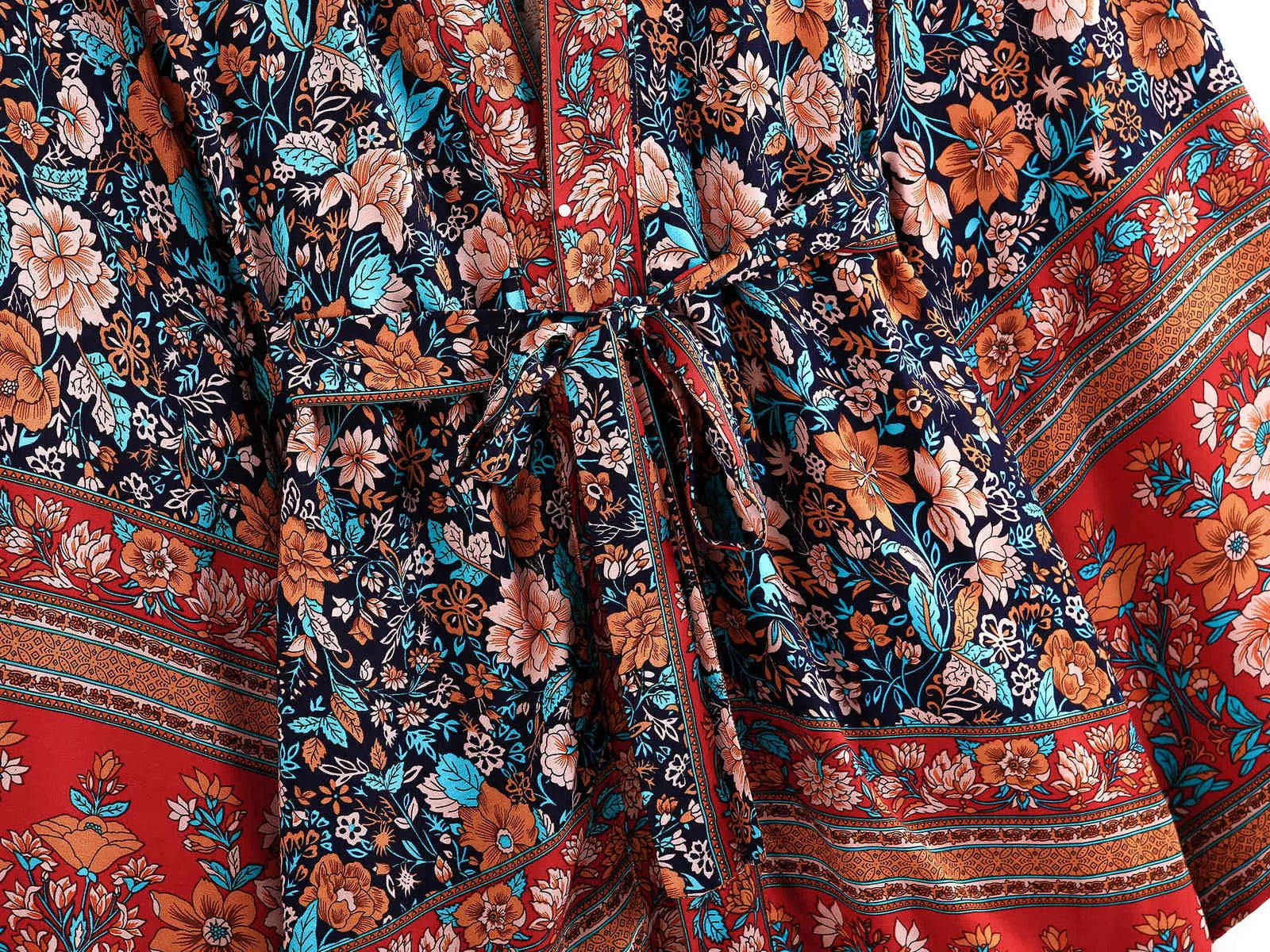 Curve Plu Boho Cover Ups Oversize Bohemian 100% cotone Kimono Sashes Hippie Blusas Chic Ethnic Top 210722