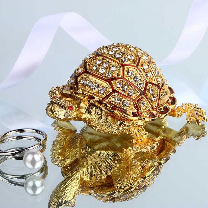 HD 25 -stijl sieraden snuisterijbox scharnierende metalen geëmailleerde beeldjes verzamelbare x039mas cadeau ringhouder Organisator Home Wedding De9330608