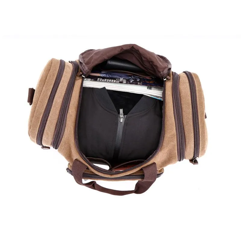 Duffel Bags Canvas Multifunction Messenger Shoulder Bag Solid Briefcases Suitcase Card Pocket For Men Women Office Outdoor Travel2721