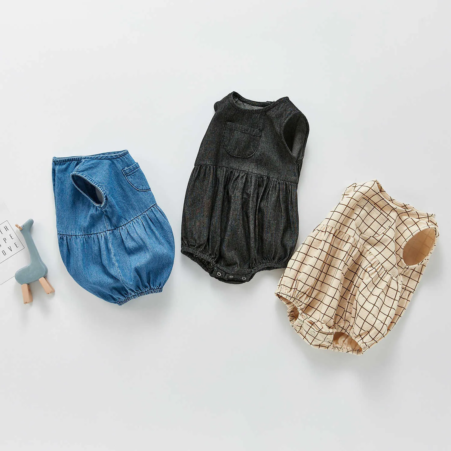 Baby-Bodysuits, süßer Baby-Mode-Bodysuit mit Taschenträger, Blumen-Bodysuit 210702