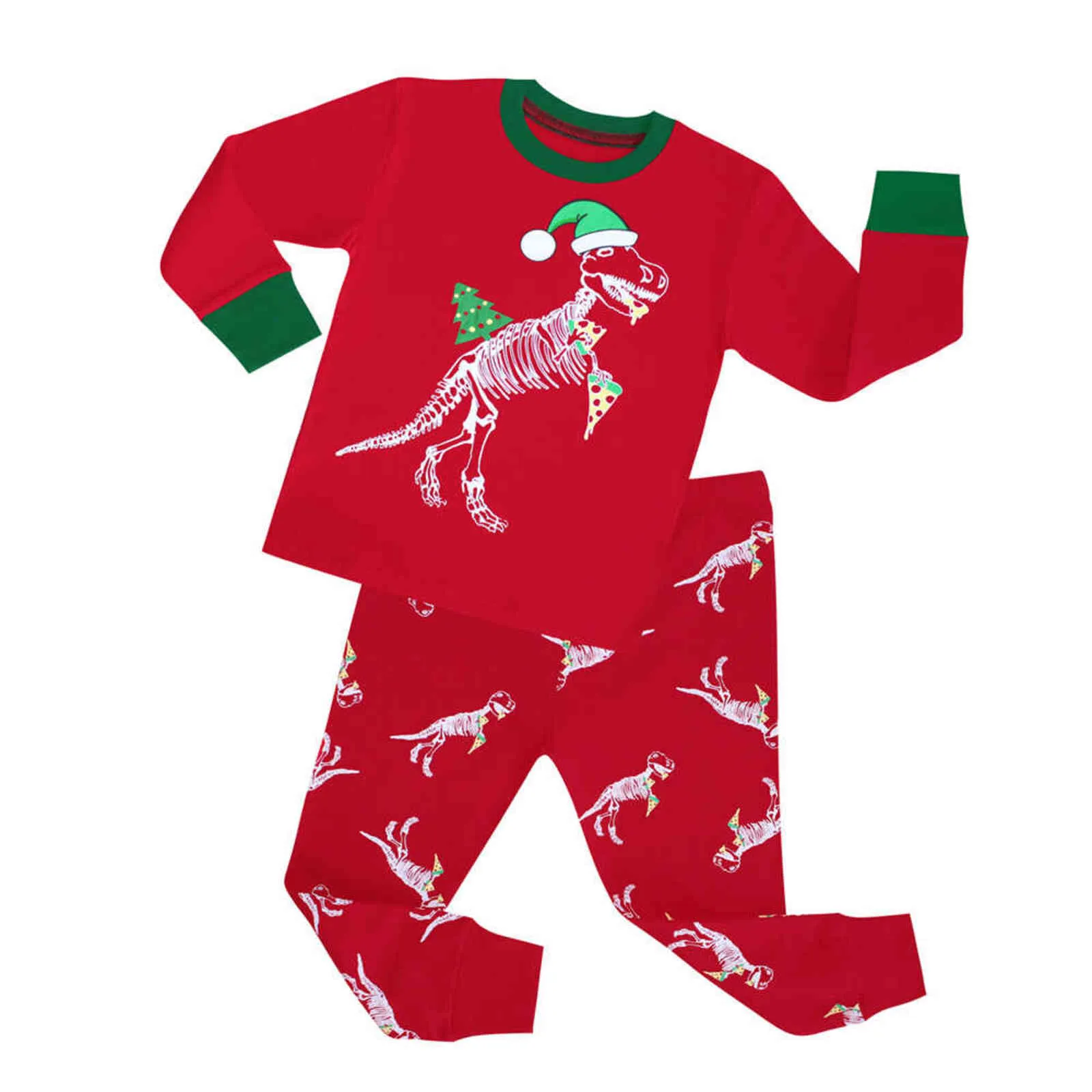 Ensembles de pyjama de Noël pour enfants garçons pyjama rayé bébé filles année vêtements de nuit enfants infantile coton Piajamas vêtements 211130