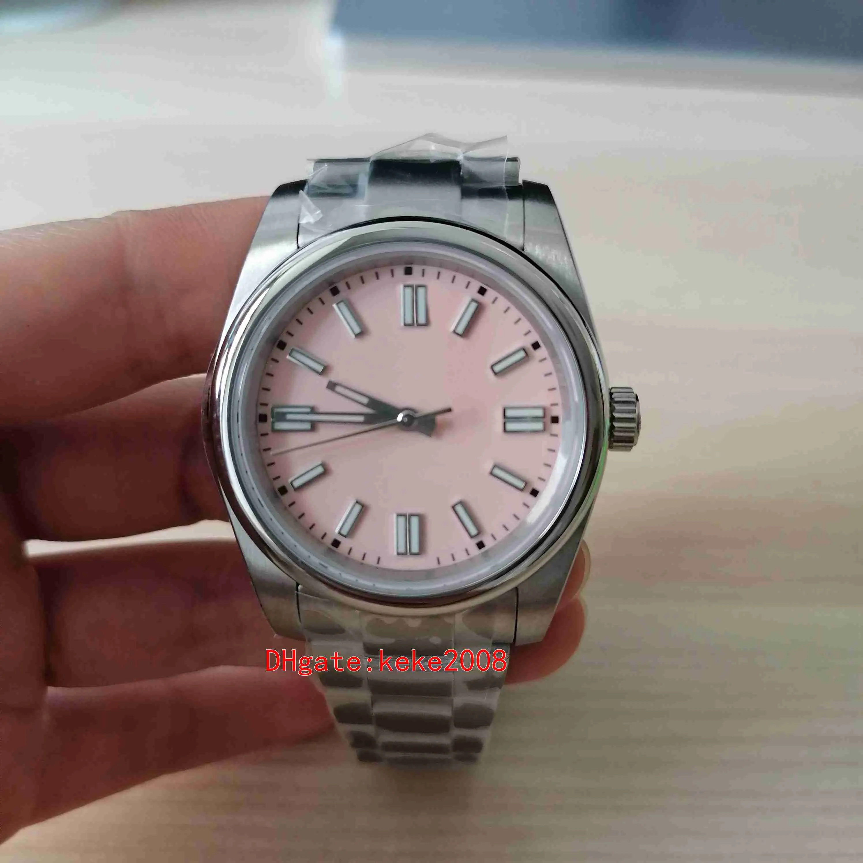 Bestverkopende U1 Hoge kwaliteit Horloges horloges 126000 36 mm roze wijzerplaat roestvrij staal 2813 uurwerk Mechanisch automatisch Dames Wo224u