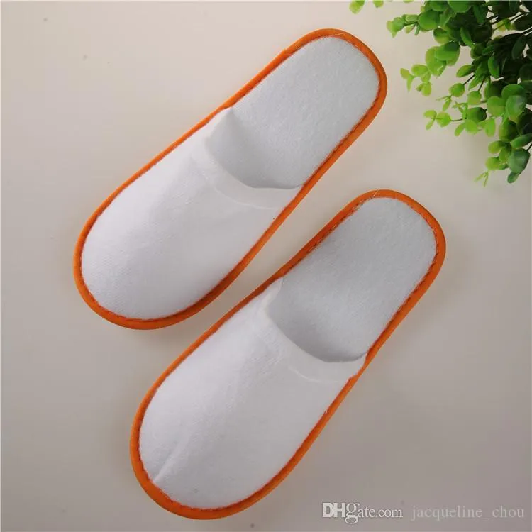 Wholesale Hotel Travel Spa Disposable Slippers Scuffs Home Guest Slippers White With EVA Sole Closed Toe